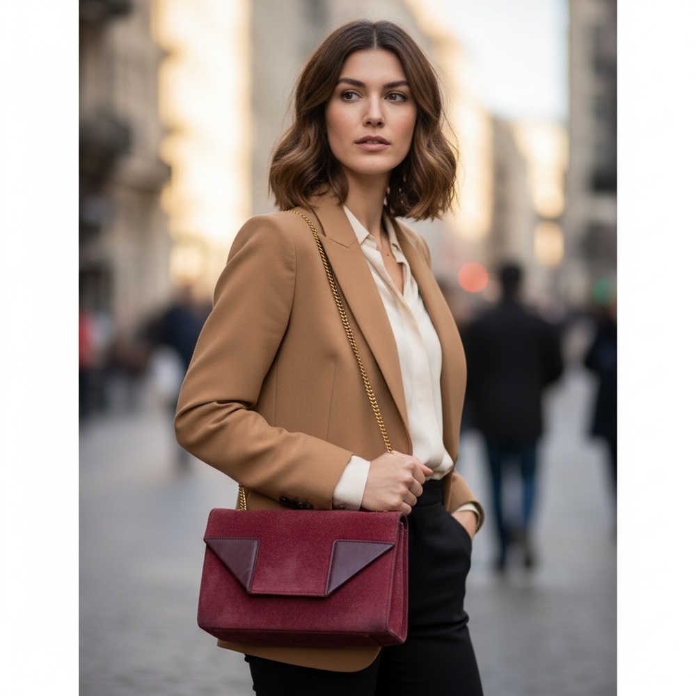 Saint Laurent Suede and Leather Bag EUC